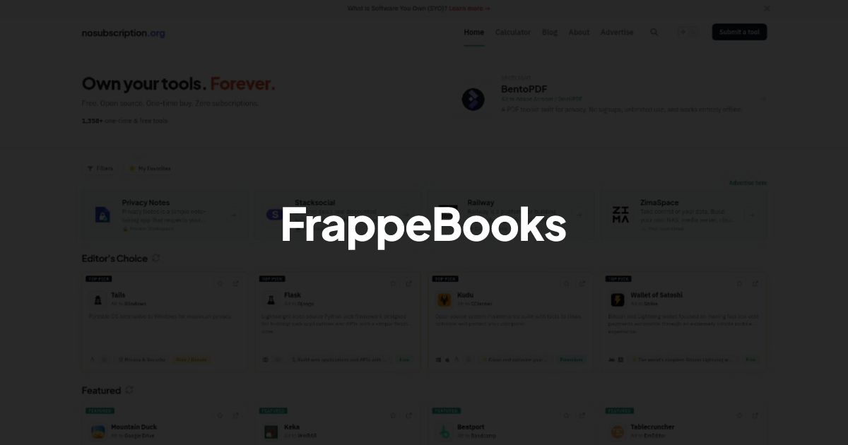 FrappeBooks - Alternative to GnuCash | NoSubscription.org